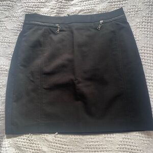 Mini skirt with zipper and faux leather detail